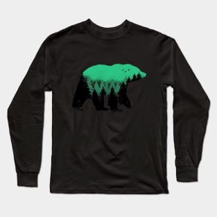 Bear Camping, Nature and Hiking with Forest Long Sleeve T-Shirt